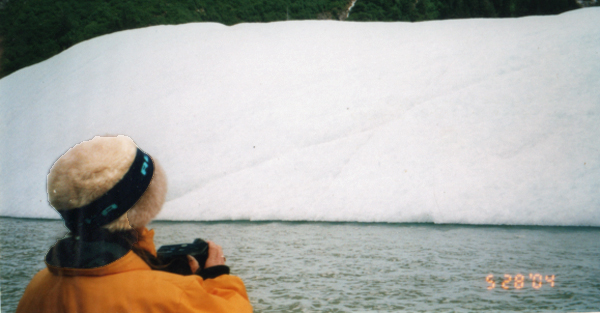 Karen Duquette and an iceberg